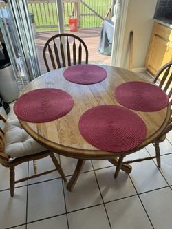 Table With Three Chairs, All Wood