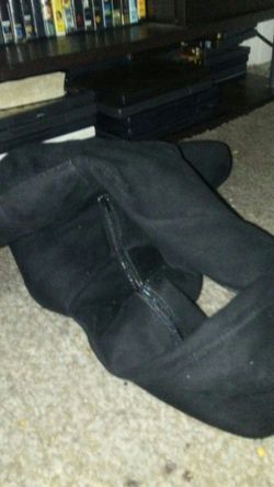 Black Knee High Heels