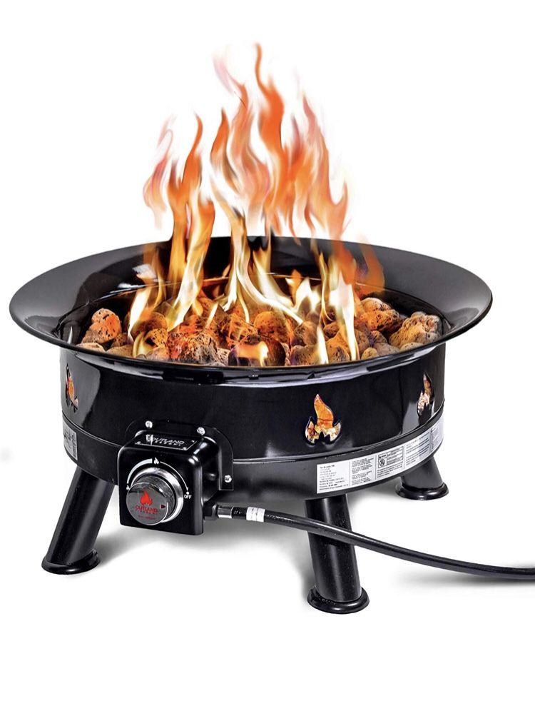 Outland Firebowl 883 Mega Outdoor Propane Gas Fire Pit with UV and Weather Resistant Durable Cover, 24-Inch Diameter 58,000 BTU