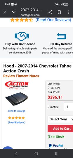 2007 Chevy Tahoe Hood