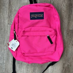 Jansport Bright Neon Pink Backpack Brand New With Tags 