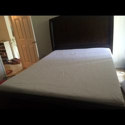 Queen Bed Frame (Mahogany) and Mattress