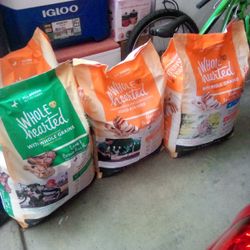 Three 45  L/B Bags Of Whole Hearted Dog Food