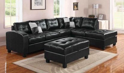Brand New Black Reversible Sectional