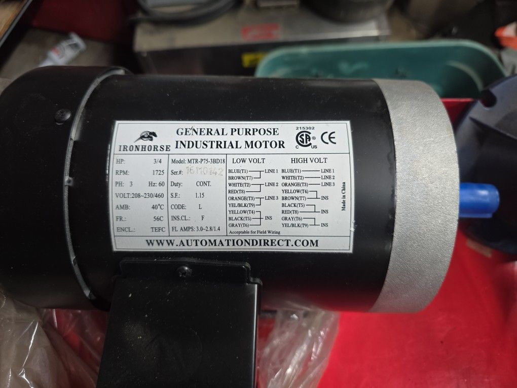 Electric Motor 3/4 HP