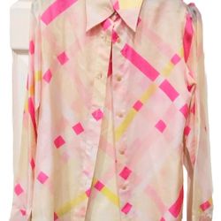 Vintage Ferre Jeans Silk Women's Blouse Sz 4 