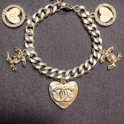 Antique Look Silver-Tone Charm Bracelet