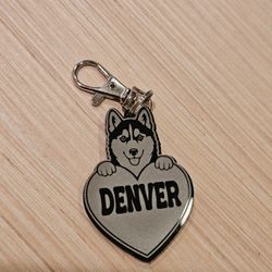 Pet Keychain Dog Keychain Puppy Keychain Laser Engraved Custom