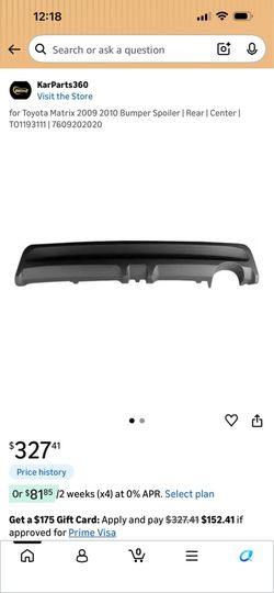 Toyota Matrix 2009-2010 bumper spoiler