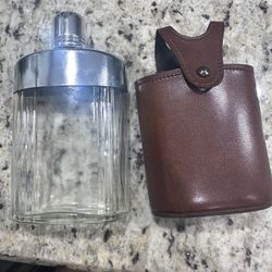 Flask Glass And Metal With Cover