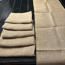 Fabric Lot - Burlap, Tule, Lavender Panels