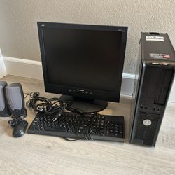 Computer Set Dell Optiplex 780 Desktop Intel Core 2 Duo CPU E8400 Missing One Computer Monitor Cord