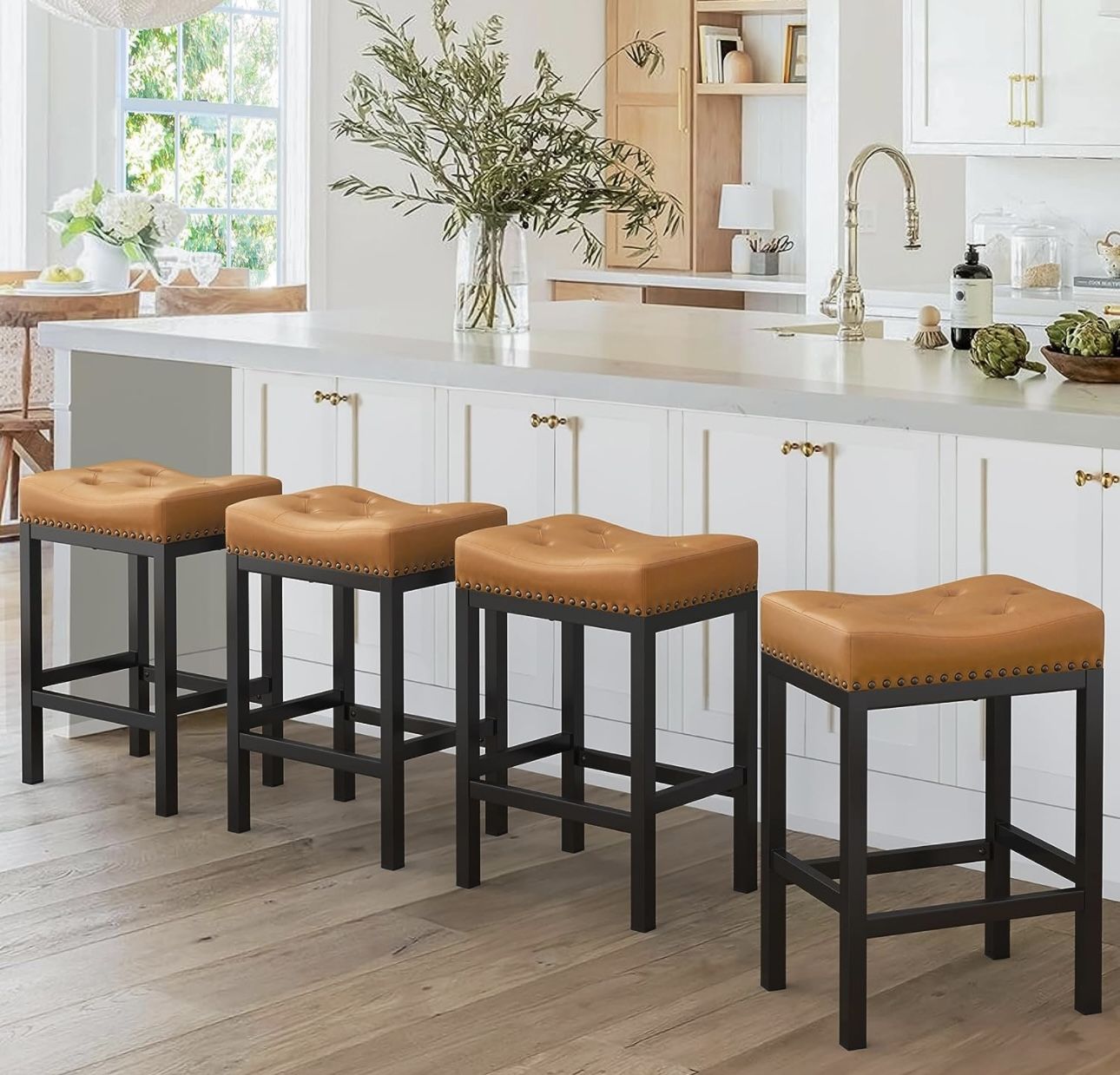 Modern Kitchen Island stools, wiskey brown
