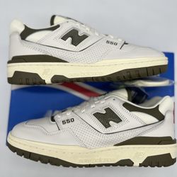New Balance 550 x Aime Leon Dore White Olive Green (BB550AD1) size 8.5 NB