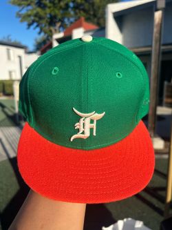 New era Fear of God Fitted Hat Green Red size 7 3/8