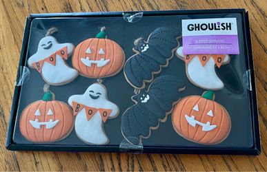 GHOULISH CLAYDOUGH HALLOWEEN COOKIE GARLAND PUMPKIN BATS GHOST BOO CHARM DECOR