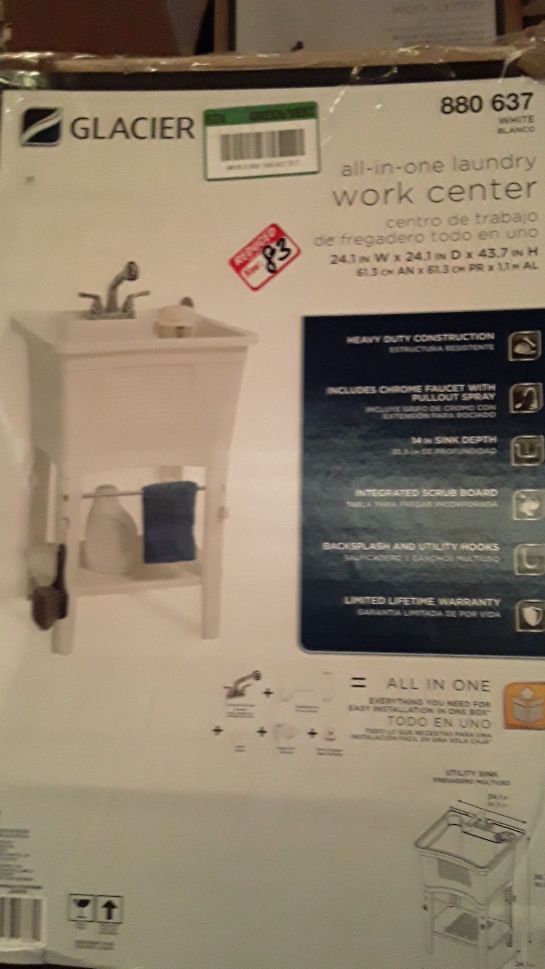 All in one laundry work center