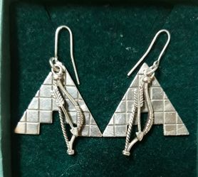 Jacob silver earrings, San Antonio artist made with signiture. 1980's