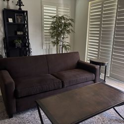 Brown Couch With Coffee Table 