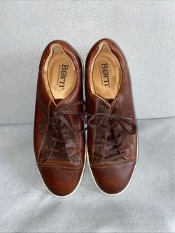 Born Mens Brown Leather Casual Sneakers Comfort Shoes Size 12 No Box