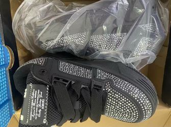 Amiri Black Sneakers with Crystal Embellishments