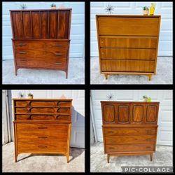 MCM Mid Century Modern Vintage Retro Gentleman’s Chests And Tall Dressers 