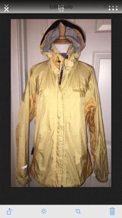 Mens Marmot Rainwear Waterproof Yellow Jacket Windbreaker Size Medium W/ Hood