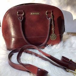 Anne Klein bags Dome purse burgundy handbag with shoulder strap 