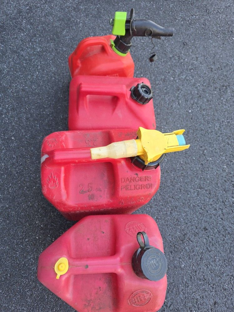 Various Sizes Of Gasoline Containers 
