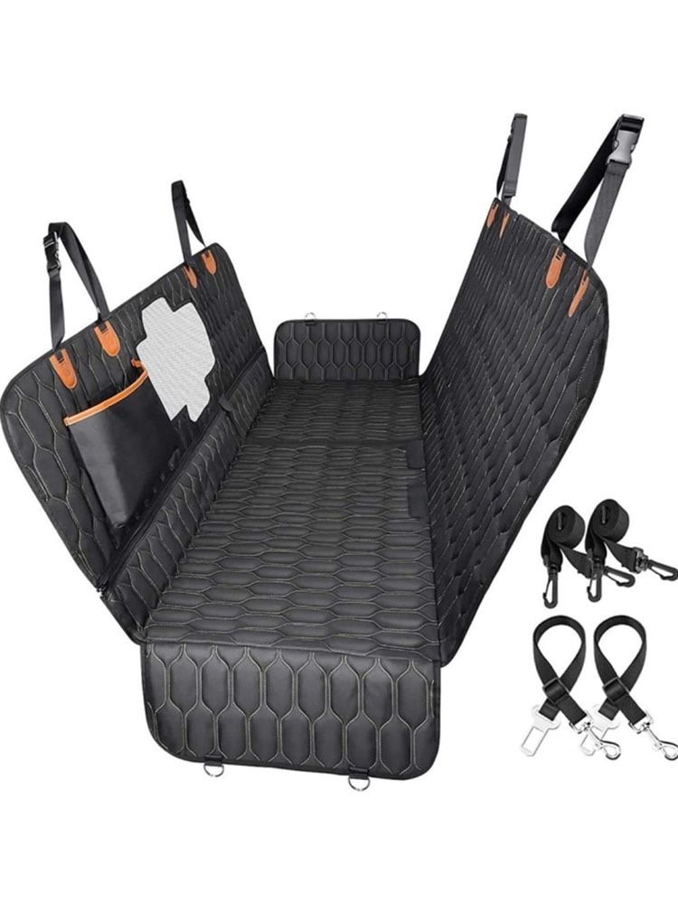 Dog car seat Covers. 100% Waterproof pet seat Cover with mesh Window. 600D Heavy - Duty Scratch - Resistant, Anti - Slip, Stain - Resistant Soft Rear