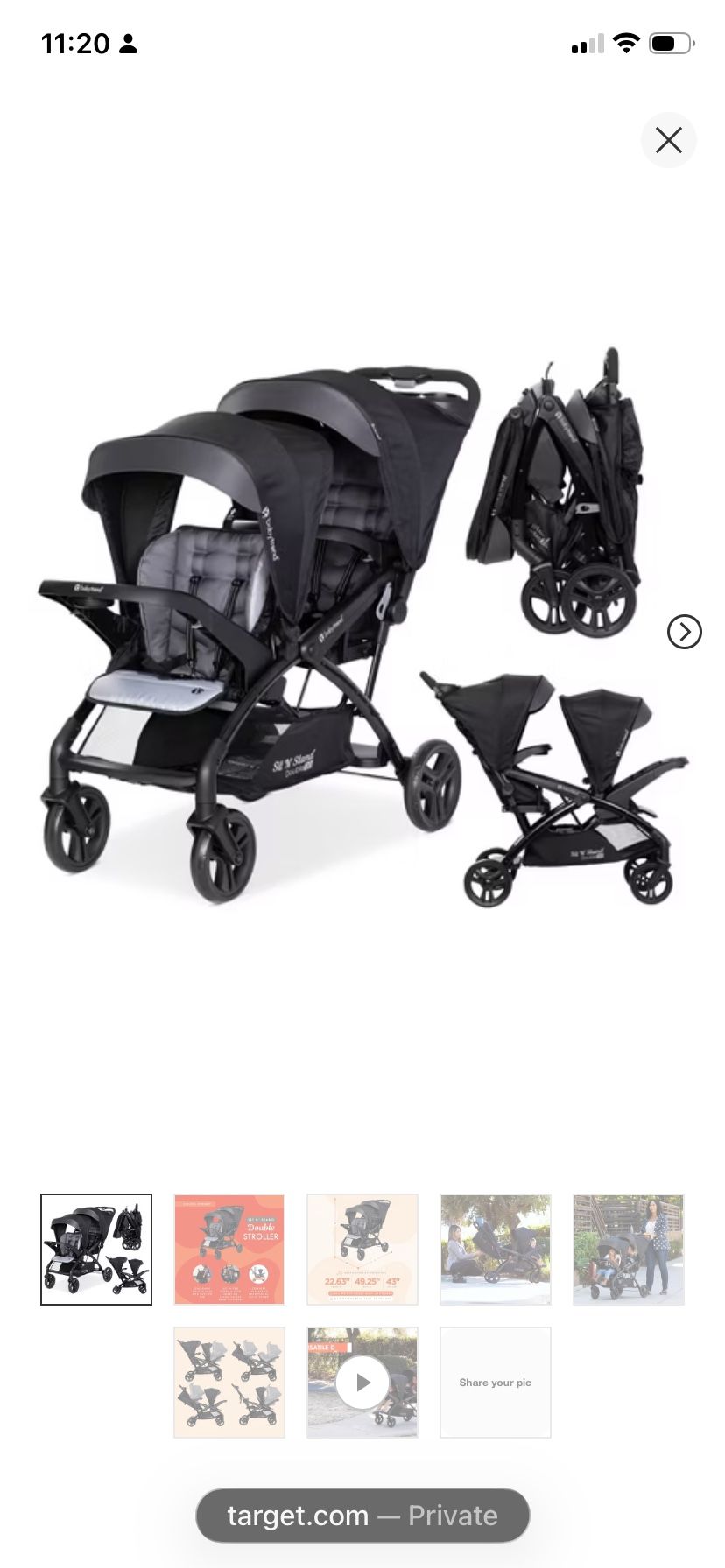Baby Trend Sit N' Stand Double Stroller