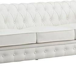 Chesterfield White Sofa 3 seater-Excellent Condition
