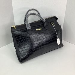 London Fog Zinnia Croco Weekend Purse *New*