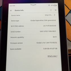 Kindle Paper white 10th Gen