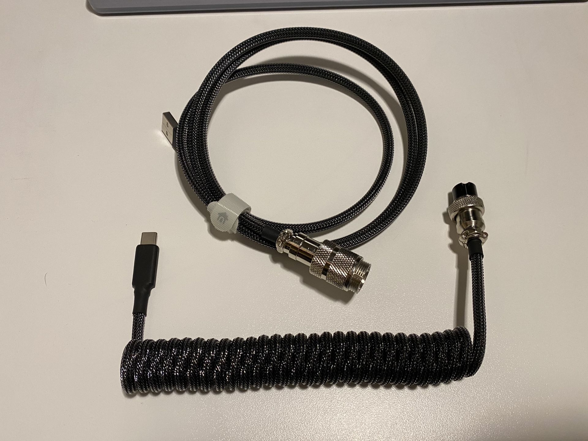 Custom Sleeved & Coiled Aviator Cable USB A to USB C
