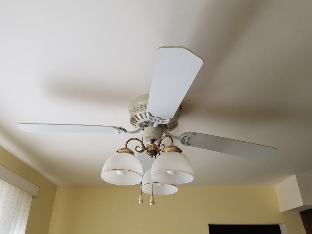 Ceiling Fan with 3 Light Brass Light Kit