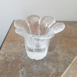 Crystal Votive Candleholder; Flower Shape