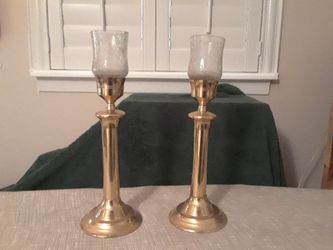 2 brass candle holders