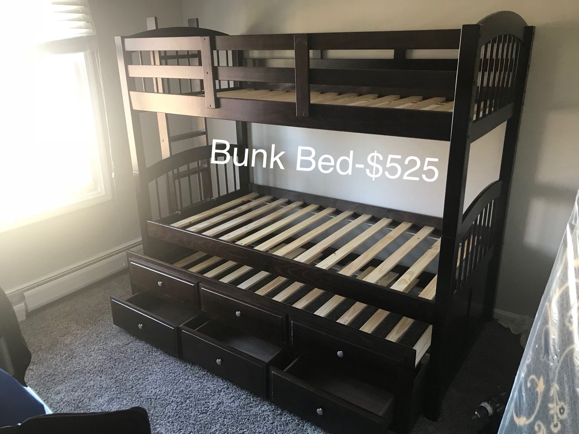 Brand New Triple Bunk Bed w/ Storage Drawers!