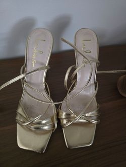 Lulus Gold Strappy High Heel Sandals
