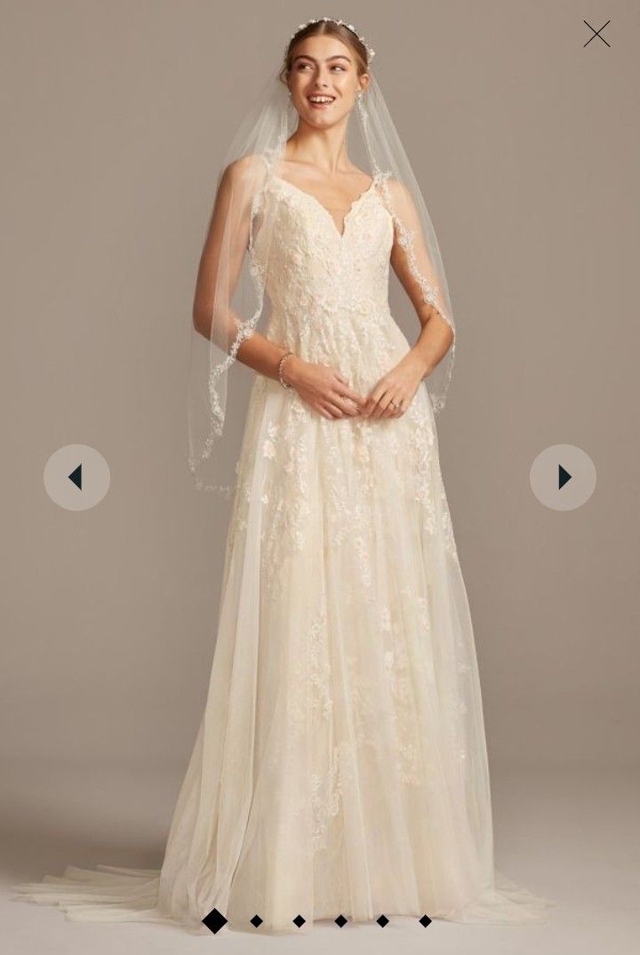 OBO A Line Wedding Dress Double Straps