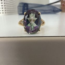 14k Gold Mystic Topaz Ring