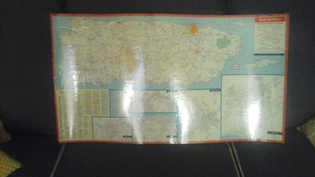 1966 antique map of Puerto Rico