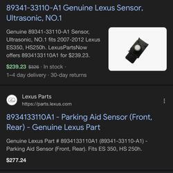 Toyota Parking Sensor 
