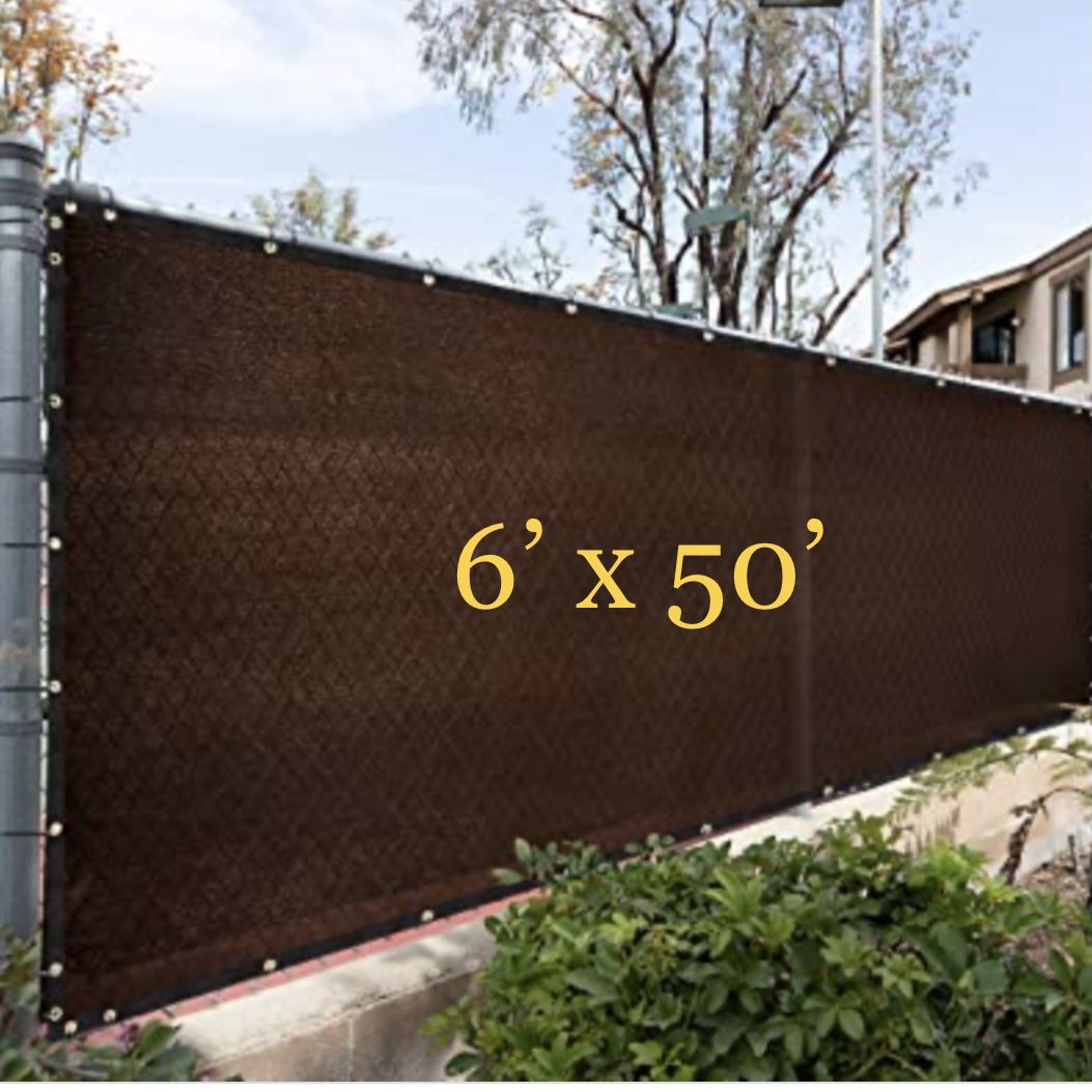 6 x 50 Privacy Fence Wind Screen - Brown