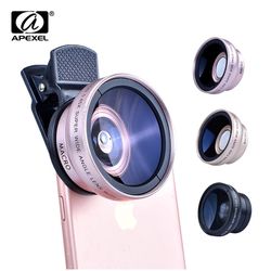 APEXEL 2in1 Lens 0.45X Wide Angle+12.5X Macro Lens Professional HD Phone Camera Lens