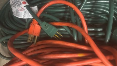 Outdoor Extension Cords Orange and Green