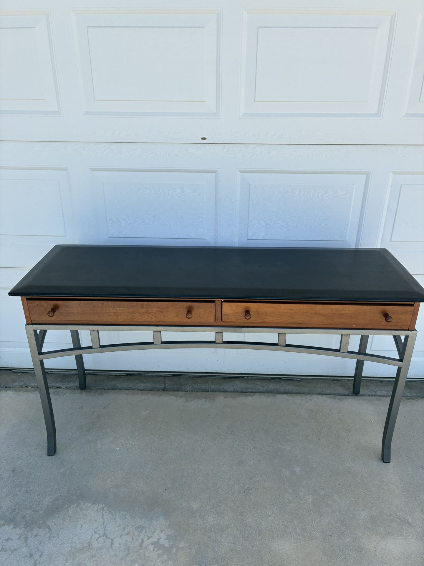 Real Wood And Metal End Table