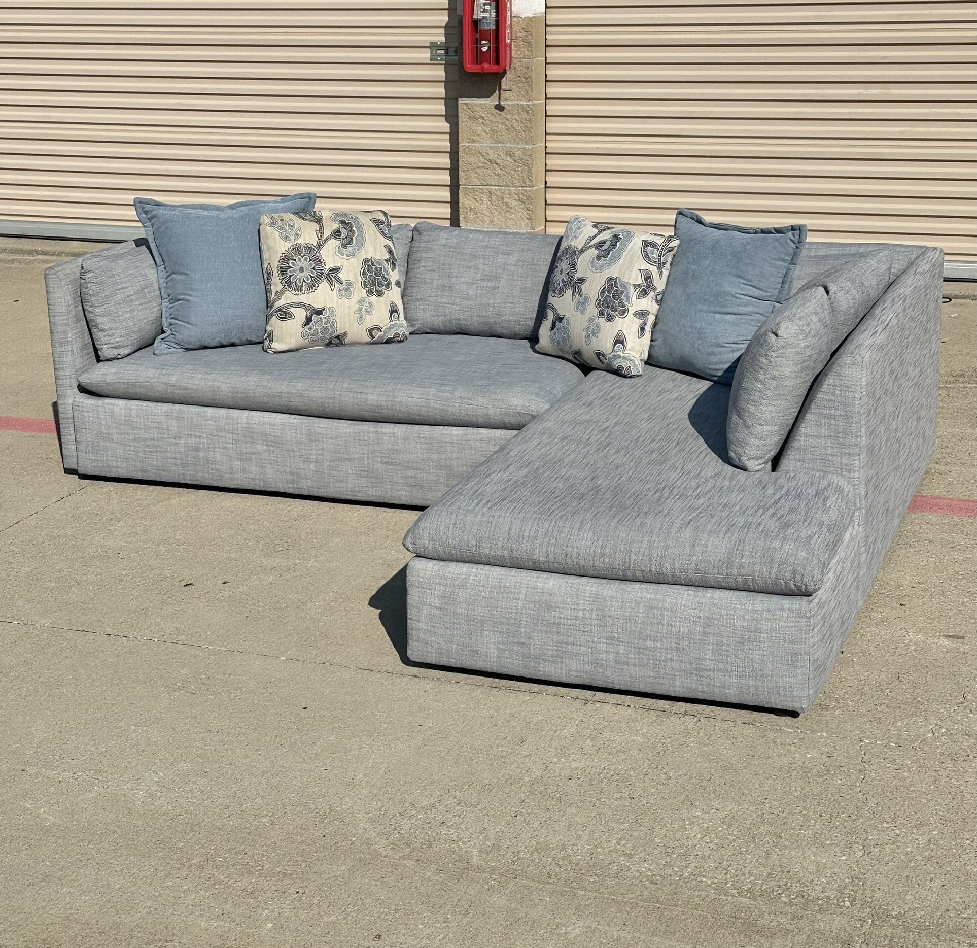 Large Gray West Elm 2 Piece Sectional
