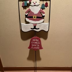Metal Santa Yard Stake 39” Tall